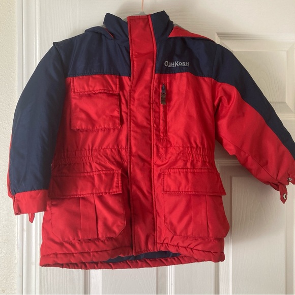 OshKosh B'gosh Other - Oshkosh B'Gosh Boys Size 6 Puff Hooded Jacket Blue/Red